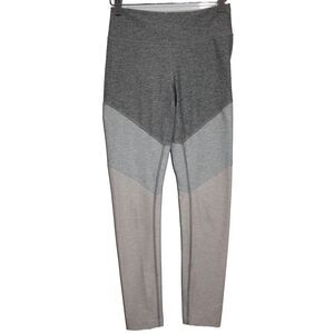 Womens Outdoor Voices Grey Black Oatmeal Colorblock High Waisted Leggings Size S